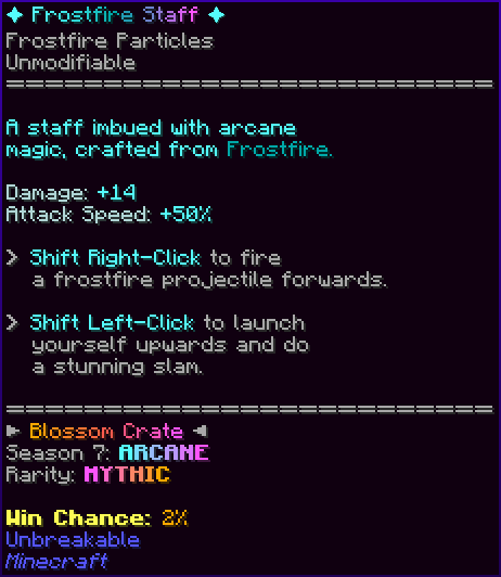 ✦ Frostfire Staff ✦