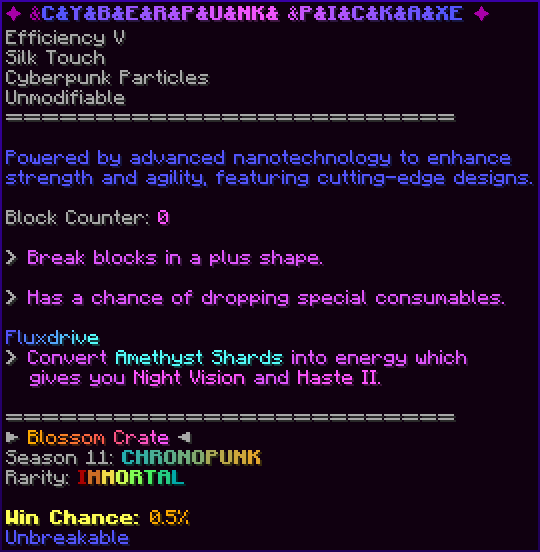 ✦ CYBERPUNK PICKAXE ✦