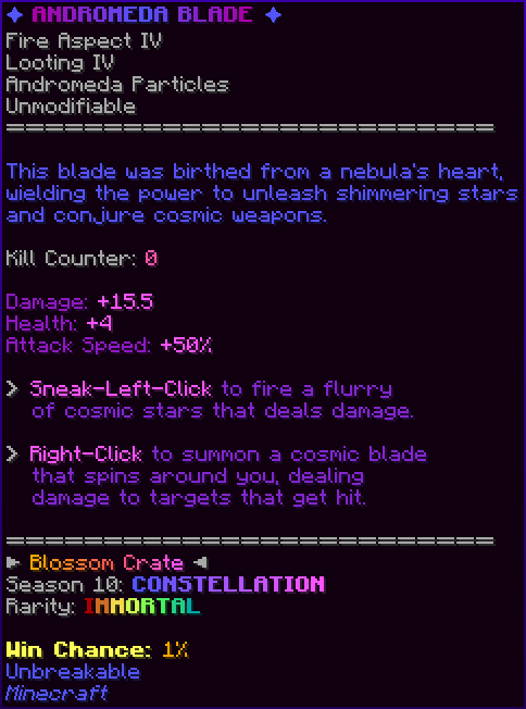 ✦ ANDROMEDA BLADE ✦