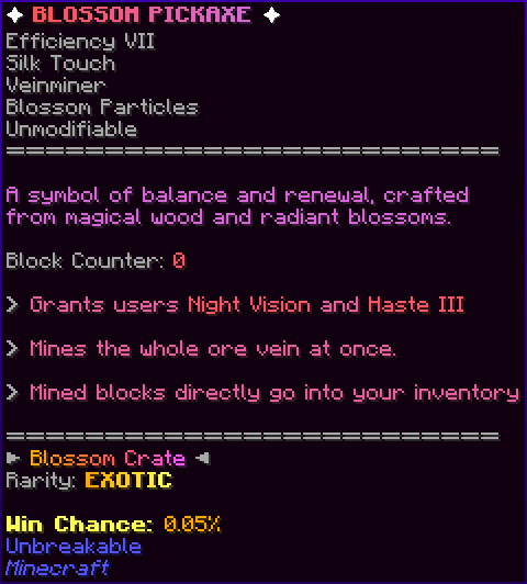 ✦ BLOSSOM PICKAXE ✦