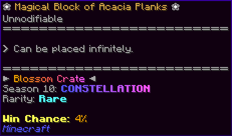 ❀ Magical Block of Acacia Planks ❀