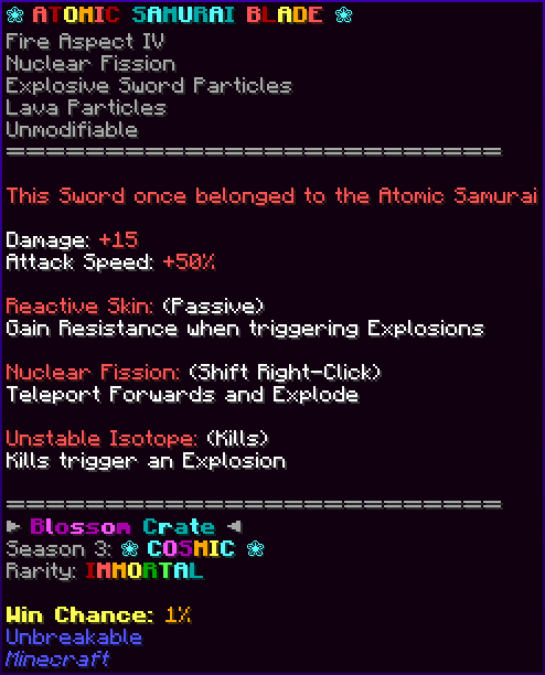 ❀ ATOMIC SAMURAI BLADE ❀