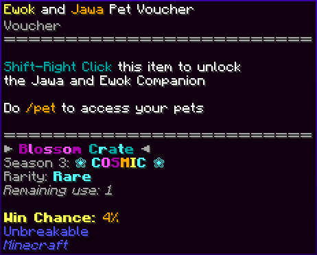Ewok and Jawa Pet Voucher