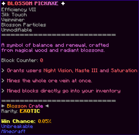 ✦ BLOSSOM PICKAXE ✦