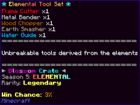 ❀ Elemental Tool Set ❀