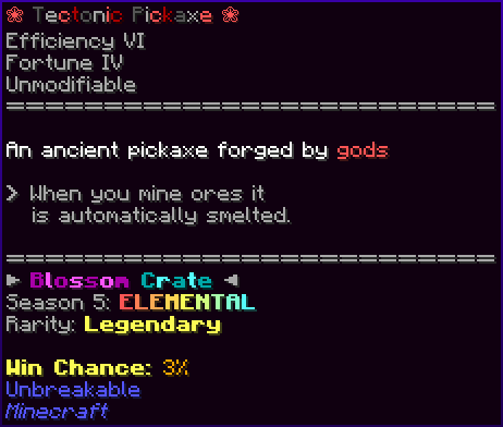 ❀ Tectonic Pickaxe ❀