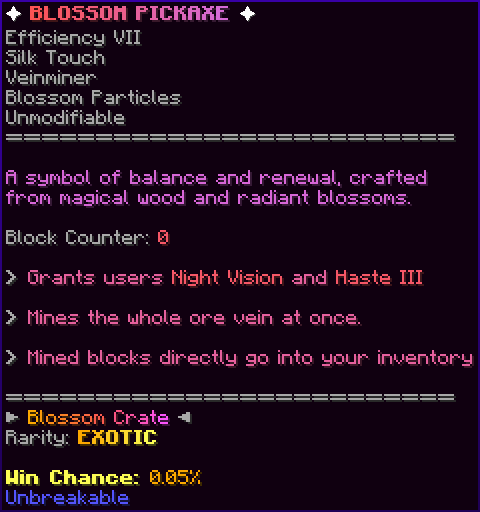 ✦ BLOSSOM PICKAXE ✦