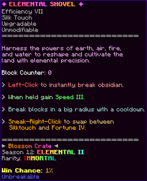 ✦ ELEMENTAL SHOVEL ✦