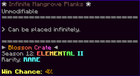 ❀ Infinite Mangrove Planks ❀