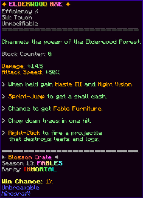 ✦ ELDERWOOD AXE ✦