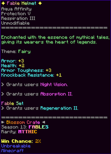 ✦ Fable Helmet ✦
