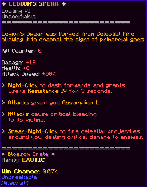 ✦ LEGION'S SPEAR ✦