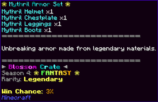 ❀ Mythril Armor Set ❀