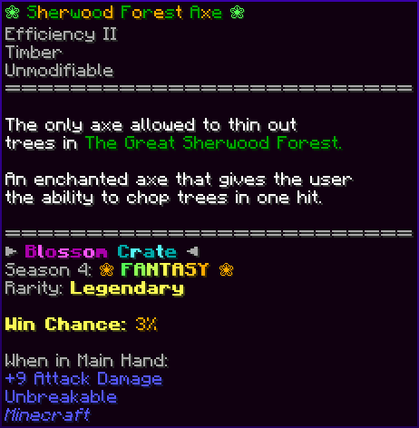 ❀ Sherwood Forest Axe ❀