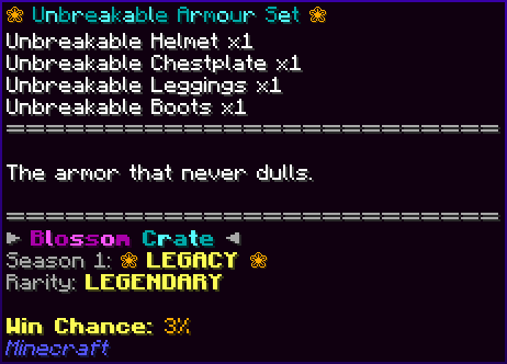 ❀ Unbreakable Armour Set ❀