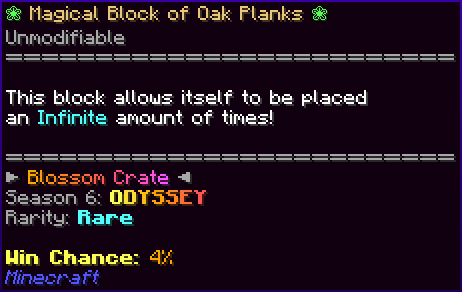 ❀ Magical Block of Oak Planks ❀