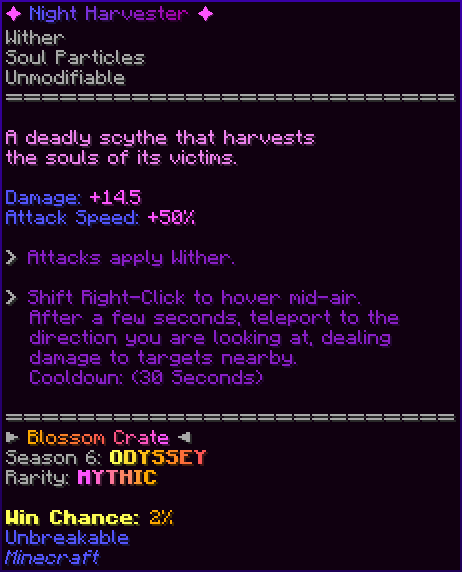 ✦ Night Harvester ✦