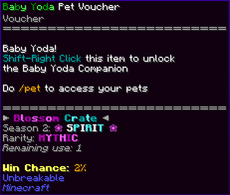 Baby Yoda Pet Voucher