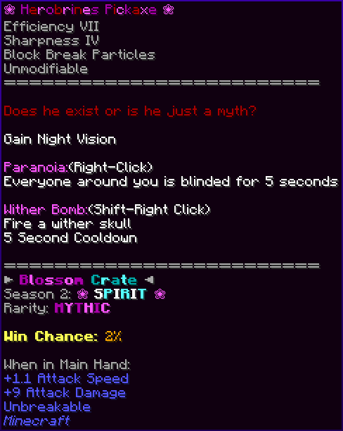 ❀ Herobrines Pickaxe ❀